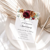 Burgundy Orange Ivory Floral Hochzeitstag