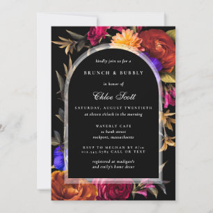 Burgundy Orange Lila Fall Bridal Brunch & Bubbly Einladung