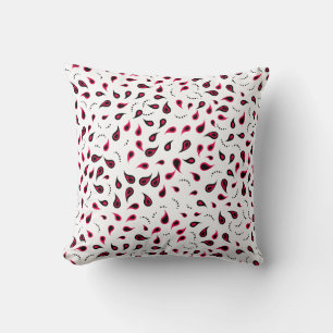 Burgundy Paisley auf Weiß Kissen