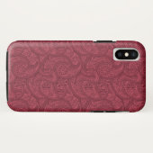 Burgundy Paisley Case-Mate iPhone Hülle (Rückseite (Horizontal))