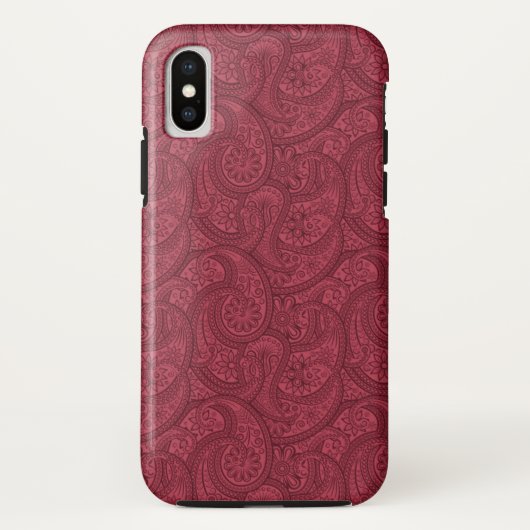 Burgundy Paisley Case-Mate iPhone Hülle (Rückseite)