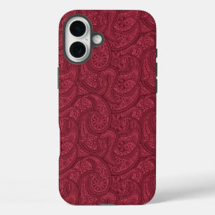 Burgundy Paisley iPhone 16 Plus Hülle