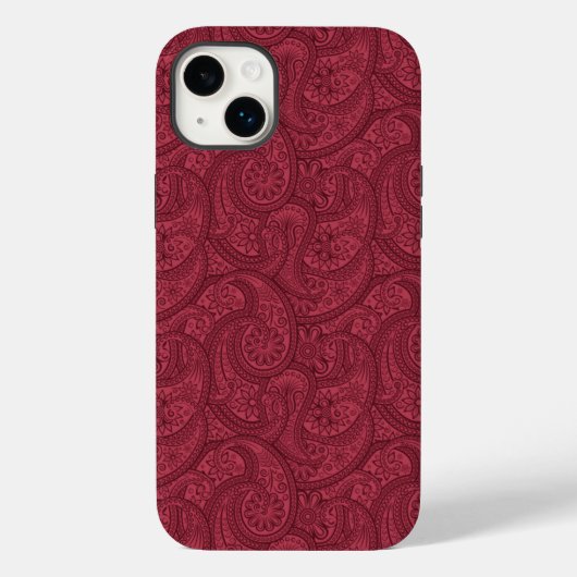 Burgundy Paisley Case-Mate iPhone Hülle (Rückseite)