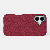 Burgundy Paisley iPhone 16 Hülle (Rückseite (Horizontal))