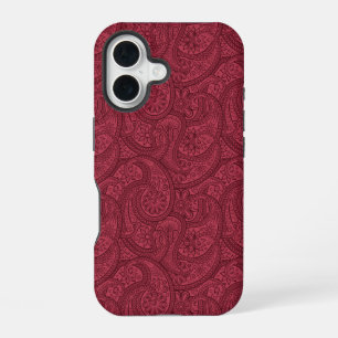 Burgundy Paisley iPhone 16 Hülle