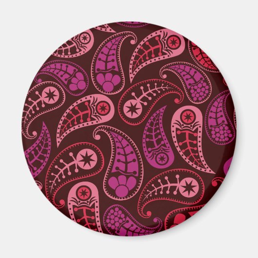 Burgundy Paisley Magnet (Vorne)