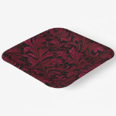 Burgundy Paisley Wedding Pappteller (Gewinkelt)