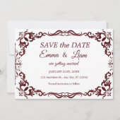 Burgundy Papel Picado Mexican Wedding  Save The Date (Vorderseite)