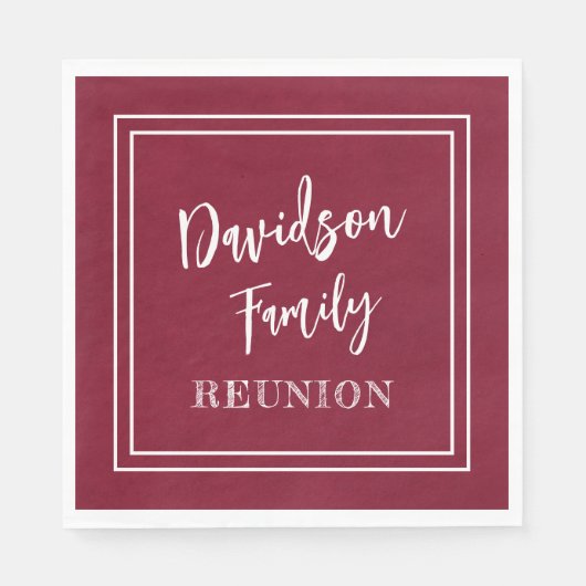 Burgundy Paper zur Gruppe "personalisierter Name" Serviette (Vorderseite)