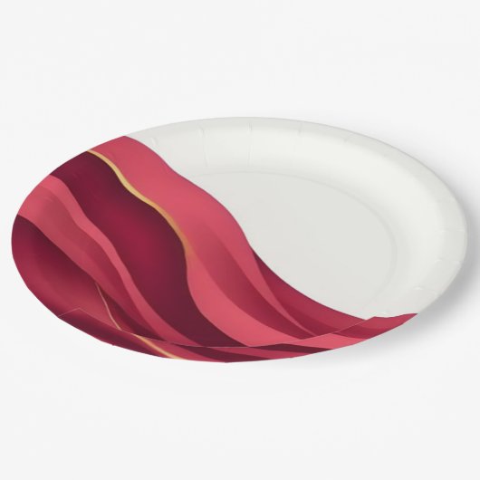 Burgundy Pappteller (Schrägansicht)