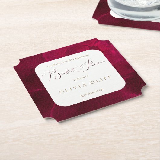 Burgundy Passion Brautparty Untersetzer (angewinkelt)