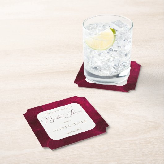 Burgundy Passion Brautparty Untersetzer (Vor Ort)