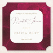 Burgundy Passion Brautparty Untersetzer (Vorderseite)