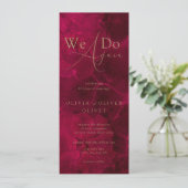 Burgundy Passion Vow Renewal Einladung (Stehend Vorderseite)