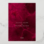 Burgundy Passion Wedding Folieneinladung (Rückseite)