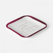 Burgundy Passion Wedding Pappteller (Gewinkelt)