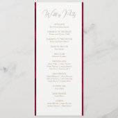 Burgundy Passion Wedding Programm (Rückseite)