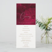 Burgundy Passion Wedding Programm (Stehend Vorderseite)