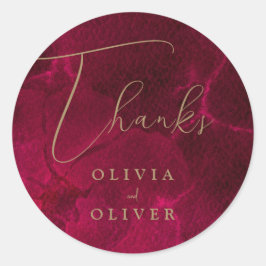 Burgundy Passion Wedding Runder Aufkleber