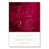 Burgundy Passion Wedding Tischnummer (Rückseite)