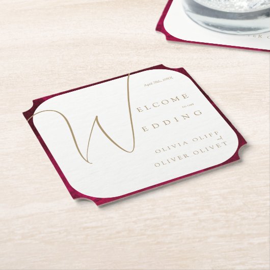 Burgundy Passion Wedding Untersetzer (angewinkelt)