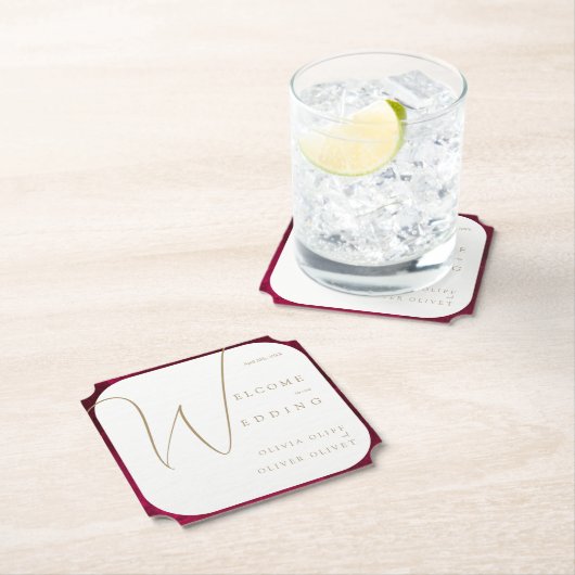 Burgundy Passion Wedding Untersetzer (Vor Ort)