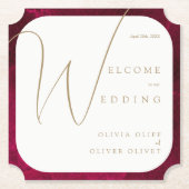 Burgundy Passion Wedding Untersetzer (Vorderseite)