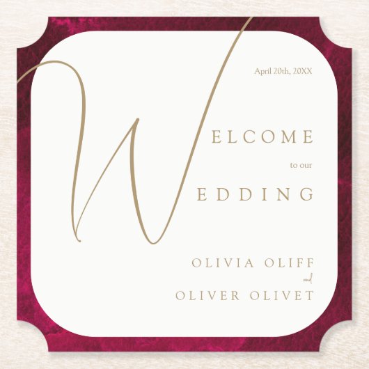 Burgundy Passion Wedding Untersetzer (Vorderseite)