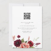 Burgundy Peach All in 1 Budget QR Code Hochzeit Einladung (Rückseite)