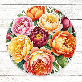 Burgundy Peach Blume Pink Peony Floral Muster Keramikknauf