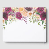 Burgundy Peach floral Script in Love Memory Gästebuch (Rückseite)