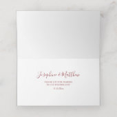 Burgundy Peach Rose Foliage Wasserfarbenhochzeit Platzkarte (Innenseite Aufgefaltet)