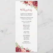 Burgundy Peach Rose Wasserfarben Blumenzehen Programm (Rückseite)