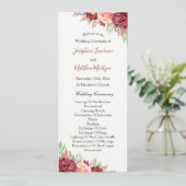 Burgundy Peach Rose Wasserfarben Blumenzehen Programm (Stehend Vorderseite)