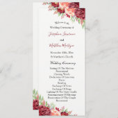 Burgundy Peach Rose Wasserfarben Blumenzehen Programm (Vorne/Hinten)