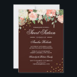 Burgundy Peach Watercolor Floral 16 . Geburtstag Einladung<br><div class="desc">Hübscher florale 16 . Geburtstag Einladungen im Kleinen Bayleigh Store!</div>