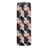 Burgundy Peonies Floral Pattern | Monogramm Thermosbecher (Rückseite)