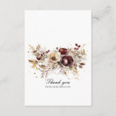 Burgundy Peonies Wedding Details Enclosure Card Begleitkarte (Rückseite)