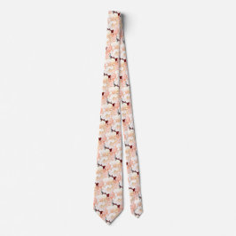 Burgundy Peony Floral Pattern Wedding Neck Tie Krawatte