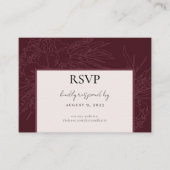 Burgundy Peony RSVP-Karte Begleitkarte (Vorderseite)
