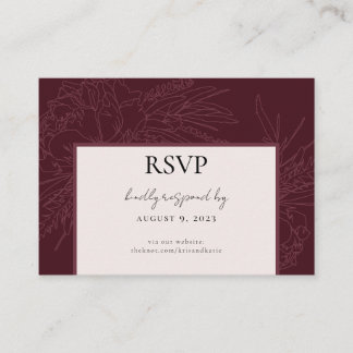Burgundy Peony RSVP-Karte Begleitkarte