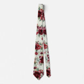 Burgundy Peony Silver Sage Greenerity Wedding Krawatte (Vorderseite)