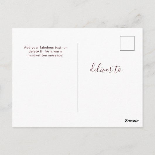 Burgundy Personalisiert 6 Fotos Universelle Grüße Postkarte (Rückseite)