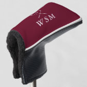Burgundy Personalisiert Monogram Golf Clubs Golf Headcover (3/4 Vorderseite)