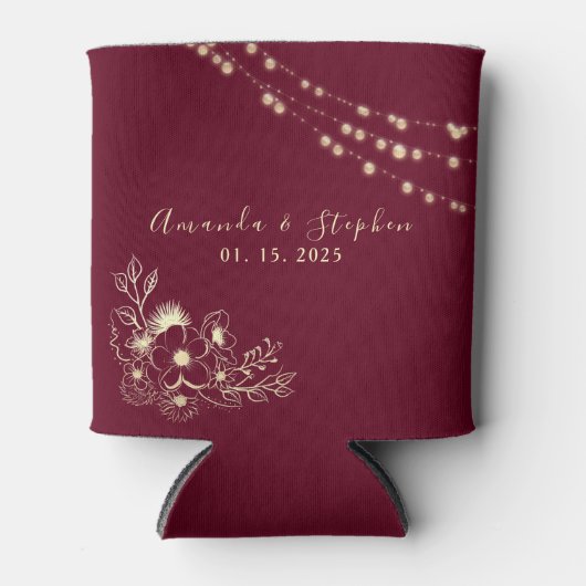 Burgundy Personalisiert Wedding Can Cooler Dosenkühler (Vorderseite)