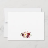 Burgundy Personalisiertes Gold der Wasserfarbe Mitteilungskarte (Rückseite)