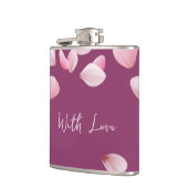 Burgundy Petal Design Vinyl Wrapped Flask Flachmann (Links)