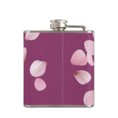 Burgundy Petal Design Vinyl Wrapped Flask Flachmann (Rückseite)