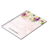 Burgundy Pink Aquarell Blumentierdruckerei Notizblock (Linke Seite)