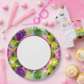 Burgundy Pink Blumengarten Hochzeit neu geplant Pappteller (Party)